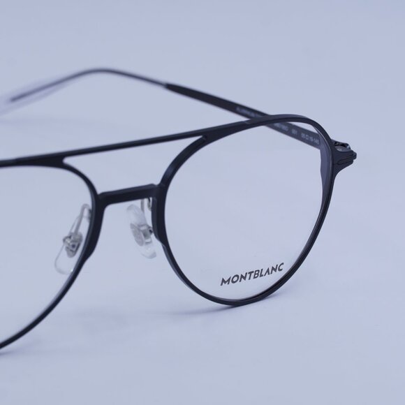 Montblanc MB0195O 001 Eyeglasses Black 55mm Aviator Frame - Picture 2 of 11